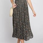 Baltic Born Teal Floral Pleated Chiffon Midi Dress S Photo 1