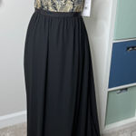 Prose & Poetry Black Gold Georgia Cutout Back Long Maxi Dress Formal Gown 4 NWT Photo 0
