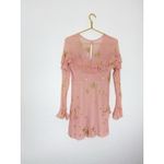For Love & Lemons Gilded Star Mini Dress Size Medium Pink Silk Ruffle Cocktail Photo 14