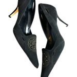 Anne Klein NEW AK  Mckee Black Nubuck Crystal Accented Pointed Toe Pumps Size 9 M Photo 5
