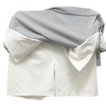 Athleta  Brooklyn Textured Pull On Skort Gray Ivory Stripe Size 16 NEW Photo 2