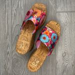 Yoki  Womens Wedge Mule Sandal shoes floral flower 70s style size 6.5 tropical Photo 2