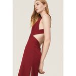Fame and Partners Firedust Red Plunge Cut Out Sleeveless Slit Gown Size 4 Photo 3