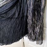 Ba&sh Dress Nixon Metallic Crossover-Neck Tie Maxi Party Black Gold XS GUC Photo 3