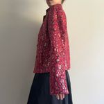 Linear Red Cheetah Print Jacket Faux Leather Photo 1