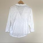 Jones New York  white long roll tab sleeve pullover cotton blouse top large Photo 2