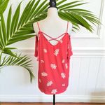 Kaileigh Kalieigh Coral Pink Floral Cold Shoulder Top – XL – Stitch Fix Photo 3
