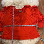 Free People FP Beach  Red Orange Long Sleeve Tie Cuff Peasant Top EUC Sz XS Photo 8