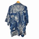 Johnny Was  Workshop Womens M Antonia Denim Kimono Jacket Embroidered Blue Boho Photo 3