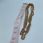 Vintage triple strand twisted flat link chain necklace Gold Photo 4