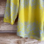 Gap Factory flowy lightweight floral 3/4 sleeve cold shoulder blouse size XL Yellow Photo 3