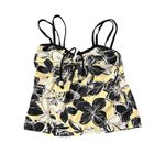 Your Best Look 2 Piece Tankini Swimsuit Size 8 Black Yellow Floral Photo 3