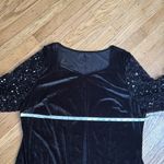 SheIn Curve Black Velvet Dress with Sequin Balloon Sleeves Women’s 4XL Photo 5