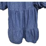 Boohoo Cottagecore Chambray Puff Sleeve Faux Denim Style Dress Size 6 Country Concert Photo 2