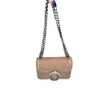 Unbranded Faux Suede Shoulder Bag Rhinestone Pearl Detail Chain Strap Brown Boho Photo 1
