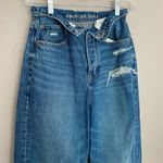 American Eagle  Rolled Waistband Highest Waist Ripped Baggy Straight Jean Photo 4
