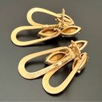 Vintage Signed NAPIER Blue Topaz Aquamarine Rhinestone Goldtone Clip On Earrings Photo 7