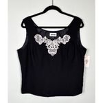VTG NWOT Black Jacket Lace Tank 80s Kasper Academia Whimsey Goth Size 12 Photo 4