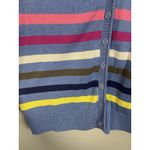 Talbots Girlfriend Cardigan Colorful Stripe Women's 2X Periwinkle Blue/Rainbow Photo 2