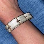 Gold Plated Flat Rectangular Link Bracelet Gold Photo 11