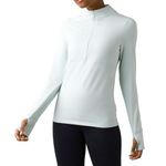 prAna Ice Flow Half Zip Pullover Thumbholes Zip Pocket Frost Blue XS Photo 0
