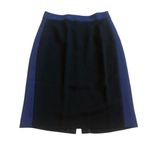 Diane Von Furstenberg  Black Blue Color Block Pencil Skirt Slit Size 6 Women's Photo 0