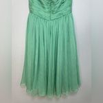 Halston Heritage  Meadow Embellished Mint Green Strapless Chiffon Mini Dress 6 Photo 11