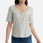 Lucky Brand  floral tie neck top size medium Photo 0