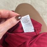 After Market  Red Burgundy Pleated Midi Skirt Side Slits Size Small Photo 6