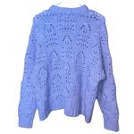 Aerie lavendar pom pom knit textured dolman sleeve crewneck sweater size medium Photo 1