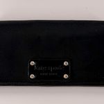 Kate Spade  Black Nylon Continental Wallet Logo Plaque Slim Designer Photo 0