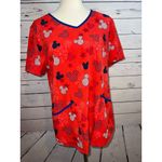 Disney  Mickey Mouse Scrub Shirt Top‎ Large Nursing Uniform Vet Dental USA Stars Photo 7