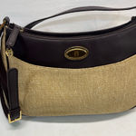 Etienne Aigner VTG WOVEN JUTE/LEATHER PURSE ADJUSTABLE STRAP 12x7x4 PREOWNED Photo 0