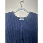 Laura Scott  Petite Large Blue Cable Knit Button Front Cardigan Sweater Photo 3
