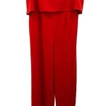 Jay Godfrey Red Crepe Retro Ruffle Jumpsuit Size 12 Evening Cocktail Photo 2