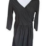 Faded Glory Womens  Black Jersey Knit Faux Wrap Super Soft Shift Dress - Sz M Photo 0