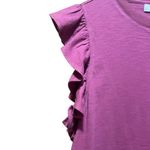 Bishop and Young  Uptown Flutter SleeveTee Shirt Size Large in Raspberry Photo 5