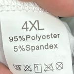 Floral V Neck Short Sleeve Dress White Size 4X Photo 3