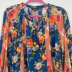 Tolani  Floral Silk Tassels Long Sleeve‎ Blouse NWT Size XL Photo 4