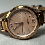Fossil  ES3413 Rose Gold Tone Dial and Metallic Leather Strap‎ Ladies Watch Photo 0