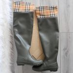 Burberry  Tall Rain Boots Olive Plaid Check Photo 4