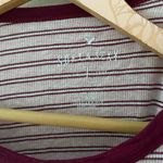 American Eagle Women’s Outfitters Red Striped Crew Neck Short Sleeve Top Size L Photo 2