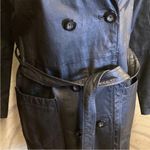 Amalfi Leather belted Jacket black trench Coat Size Medium 90’s Y2K matrix Photo 4