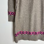 Loft fair isle ladies Cozy Knit Sweater Dress with Pink Pattern wool blend S Photo 3