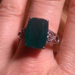 Verde Onyx Stainless Steel Solitaire Ring (Size 10) Photo 9