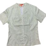 Tori Richard Women’s Green Leaf Print Open Neck Oriental Short Sleeve Shirt NWOT Photo 13