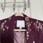 Anthropologie  Ettiwa Floral Burgundy Lightweight Blazer Photo 1