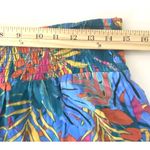 Kona Sol Leaf Print Multicolor Smocked Waist Side Slit Flowy Beach Pants Boho M Photo 4