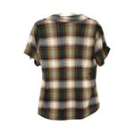 Eden & Olivia Green Plaid Short Sleeve Button-Up Shirt Women's Size S Photo 2