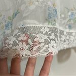 JessaKae Coquette White Blue Floral Lace Midi Dress Size XL Milkmaid Cottagecore Photo 13